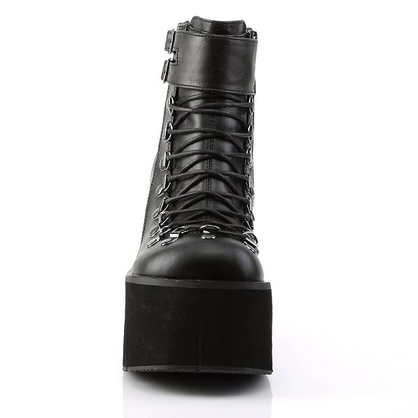 Demonia Women's Kera-21 Platform Ankle Boots - Black Vegan Leather D1806-32US Clearance